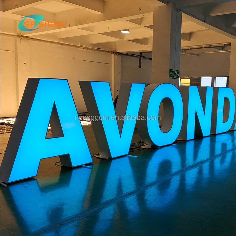 SP Custom Shop Light Sign Alphabet 3D RGB Changing Light Large Led Acrylic Sign Advertising Free Standing Light up Sign